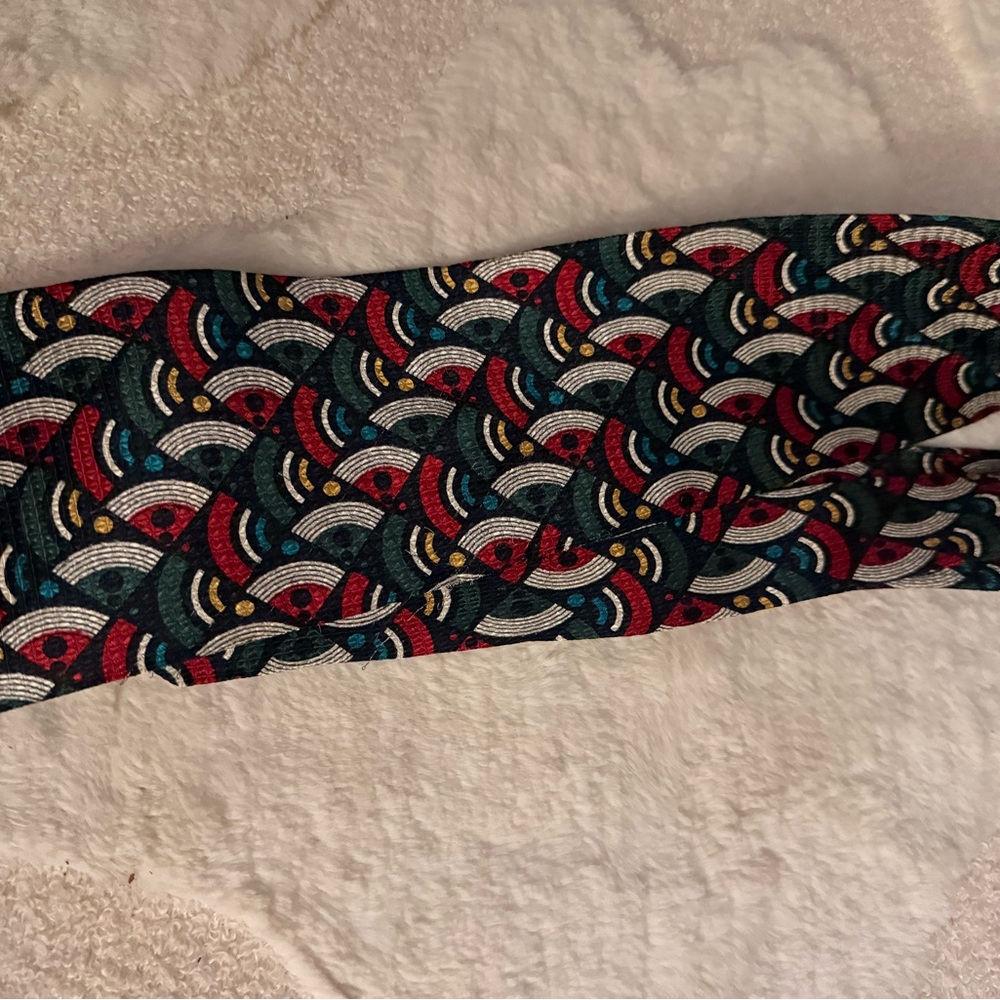 Silk Tie with Multi-Color Fan Motif